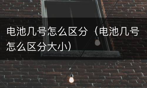 电池几号怎么区分（电池几号怎么区分大小）