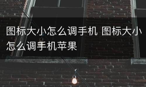 图标大小怎么调手机 图标大小怎么调手机苹果