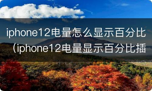iphone12电量怎么显示百分比（iphone12电量显示百分比插件）