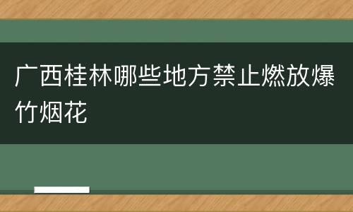 广西桂林哪些地方禁止燃放爆竹烟花