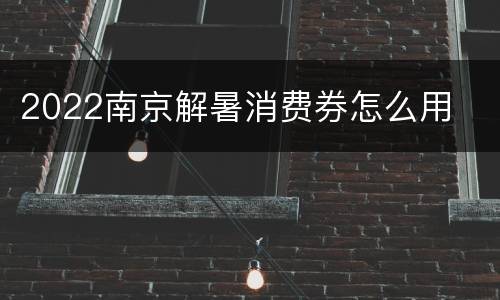 2022南京解暑消费券怎么用