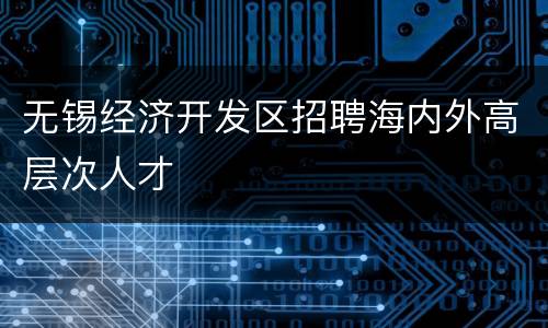 无锡经济开发区招聘海内外高层次人才