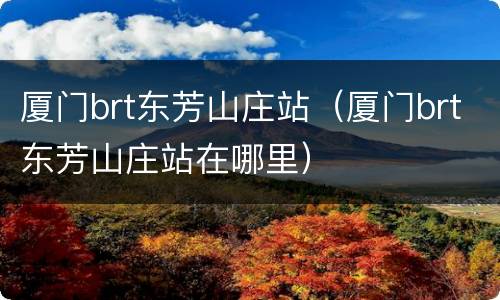 厦门brt东芳山庄站（厦门brt东芳山庄站在哪里）