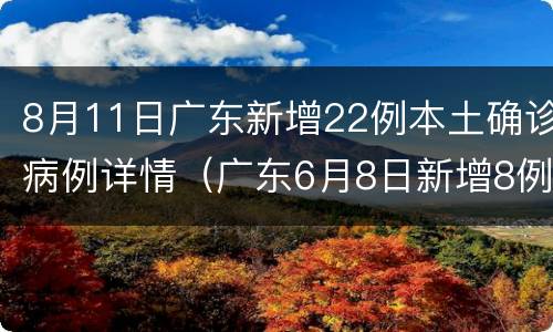 8月11日广东新增22例本土确诊病例详情（广东6月8日新增8例本土确诊病例）