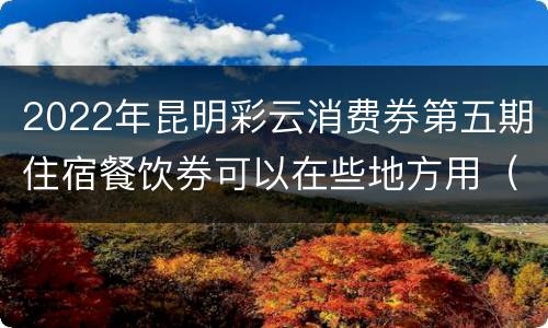 2022年昆明彩云消费券第五期住宿餐饮券可以在些地方用（附消费券金额）