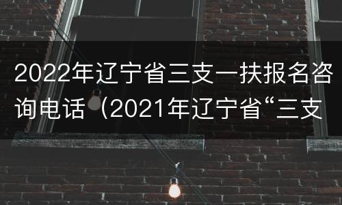 2022年辽宁省三支一扶报名咨询电话（2021年辽宁省“三支一扶”计划报名登记表）