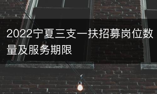 2022宁夏三支一扶招募岗位数量及服务期限