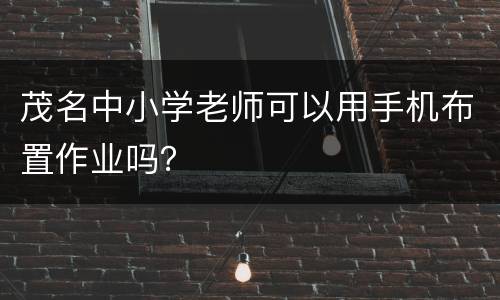 茂名中小学老师可以用手机布置作业吗？