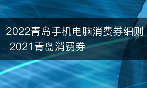 2022青岛手机电脑消费券细则 2021青岛消费券