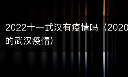 2022十一武汉有疫情吗（2020的武汉疫情）