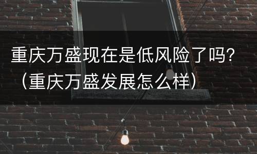 重庆万盛现在是低风险了吗？（重庆万盛发展怎么样）