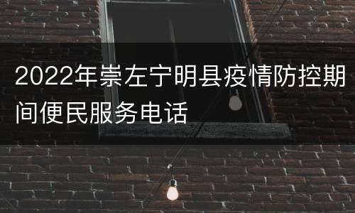 2022年崇左宁明县疫情防控期间便民服务电话
