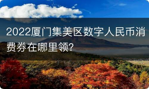 2022厦门集美区数字人民币消费券在哪里领？