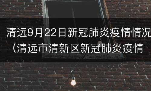清远9月22日新冠肺炎疫情情况（清远市清新区新冠肺炎疫情防控指挥部办公室）