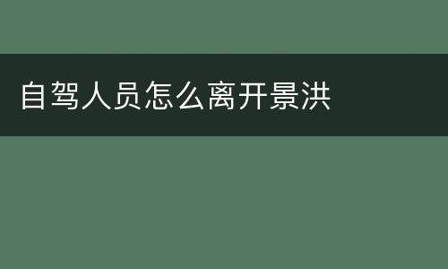 自驾人员怎么离开景洪
