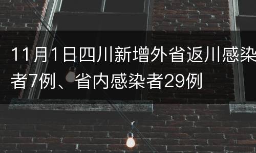 11月1日四川新增外省返川感染者7例、省内感染者29例