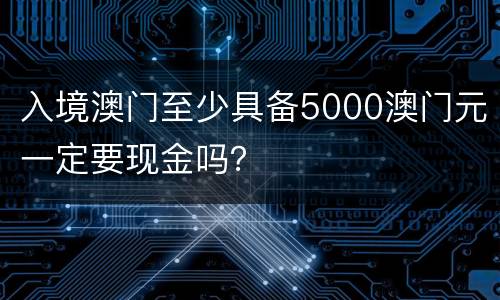 入境澳门至少具备5000澳门元一定要现金吗？