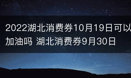 2022湖北消费券10月19日可以加油吗 湖北消费券9月30日