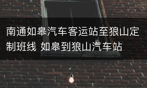 南通如皋汽车客运站至狼山定制班线 如皋到狼山汽车站