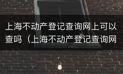 上海不动产登记查询网上可以查吗（上海不动产登记查询网上可以查吗）