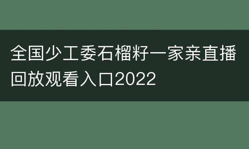 全国少工委石榴籽一家亲直播回放观看入口2022