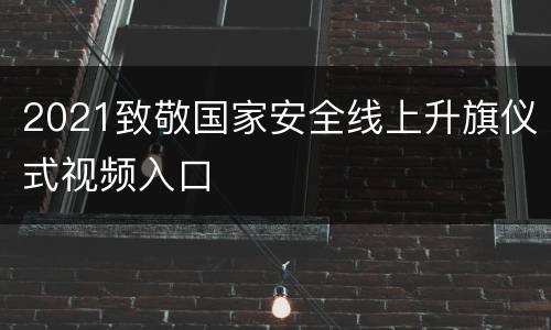 2021致敬国家安全线上升旗仪式视频入口