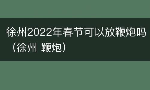 徐州2022年春节可以放鞭炮吗（徐州 鞭炮）