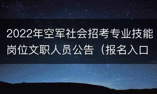 2022年空军社会招考专业技能岗位文职人员公告（报名入口+时间）