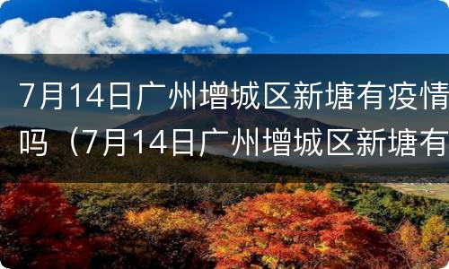 7月14日广州增城区新塘有疫情吗（7月14日广州增城区新塘有疫情吗）
