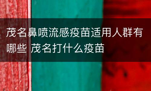 茂名鼻喷流感疫苗适用人群有哪些 茂名打什么疫苗