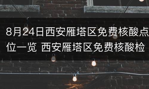 8月24日西安雁塔区免费核酸点位一览 西安雁塔区免费核酸检测点10月