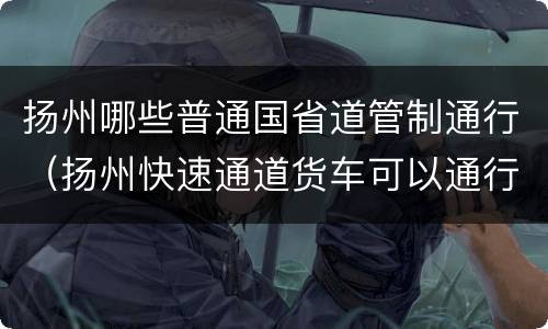 扬州哪些普通国省道管制通行（扬州快速通道货车可以通行吗）