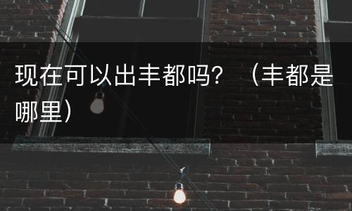 现在可以出丰都吗？（丰都是哪里）