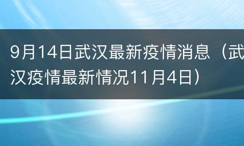 9月14日武汉最新疫情消息（武汉疫情最新情况11月4日）
