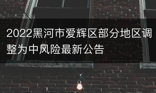 2022黑河市爱辉区部分地区调整为中风险最新公告