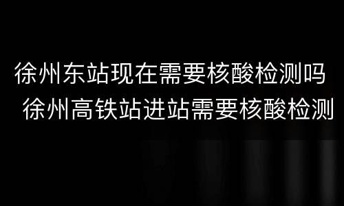 徐州东站现在需要核酸检测吗 徐州高铁站进站需要核酸检测吗