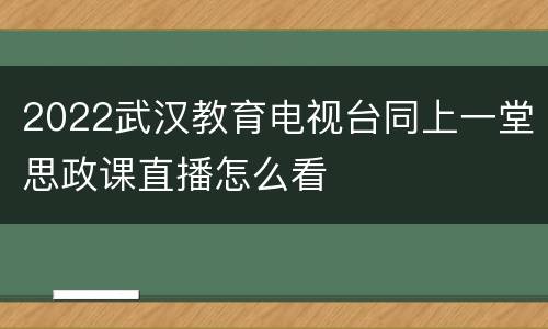 2022武汉教育电视台同上一堂思政课直播怎么看