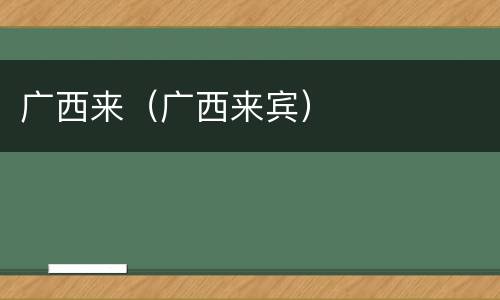 广西来（广西来宾）