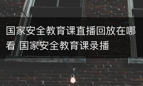国家安全教育课直播回放在哪看 国家安全教育课录播