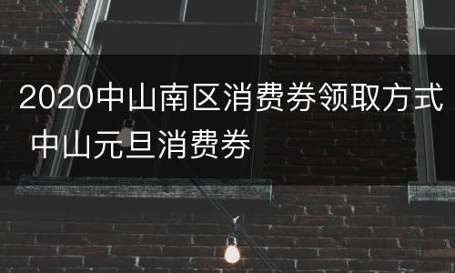 2020中山南区消费券领取方式 中山元旦消费券
