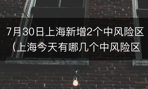 7月30日上海新增2个中风险区（上海今天有哪几个中风险区）