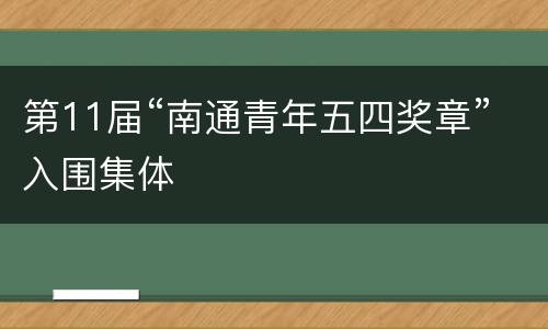 第11届“南通青年五四奖章”入围集体
