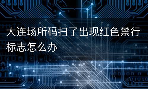 大连场所码扫了出现红色禁行标志怎么办