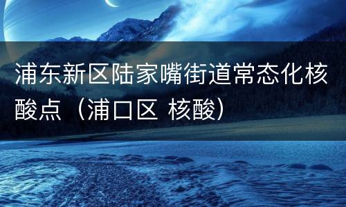浦东新区陆家嘴街道常态化核酸点（浦口区 核酸）