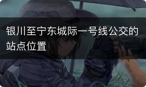 银川至宁东城际一号线公交的站点位置