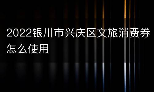 2022银川市兴庆区文旅消费券怎么使用