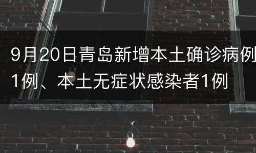 9月20日青岛新增本土确诊病例1例、本土无症状感染者1例