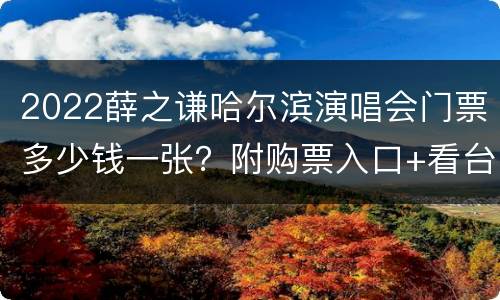 2022薛之谦哈尔滨演唱会门票多少钱一张？附购票入口+看台+内场