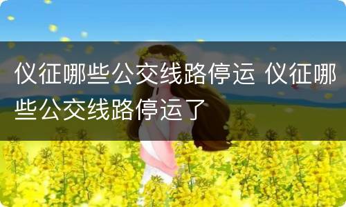 仪征哪些公交线路停运 仪征哪些公交线路停运了