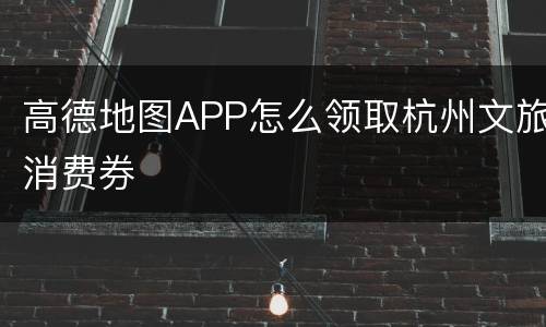 高德地图APP怎么领取杭州文旅消费券